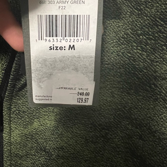 John Varvatos Antone Overdye Jaquard Hoodie, Army Green, size M - Picture 5 of 13